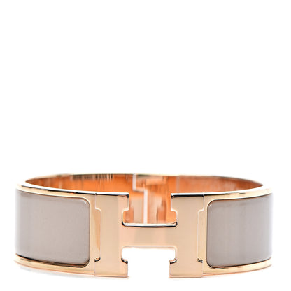 Hermes Enamel Wide Clic Clac H Bracelet GM Marron Glace 1 of 5