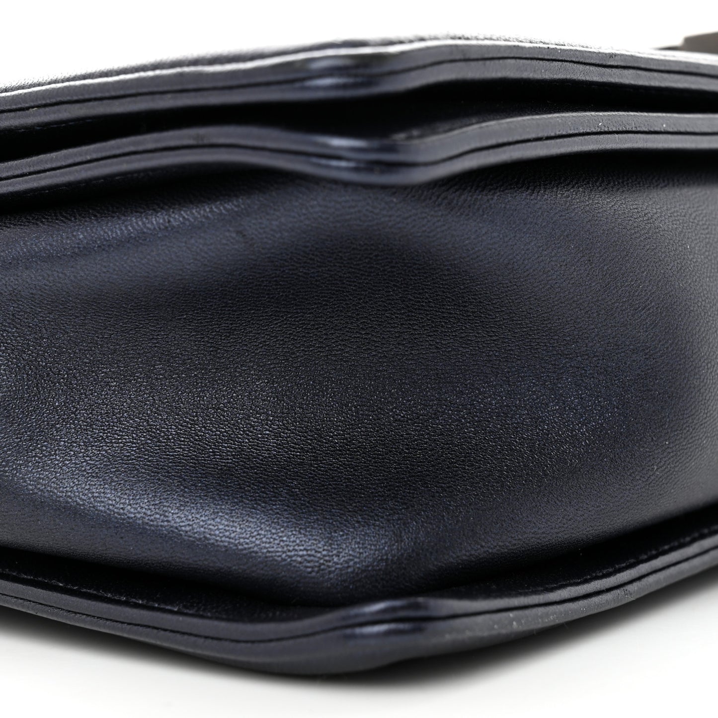 Lambskin Embossed Large Boy Cube Flap Navy Blue