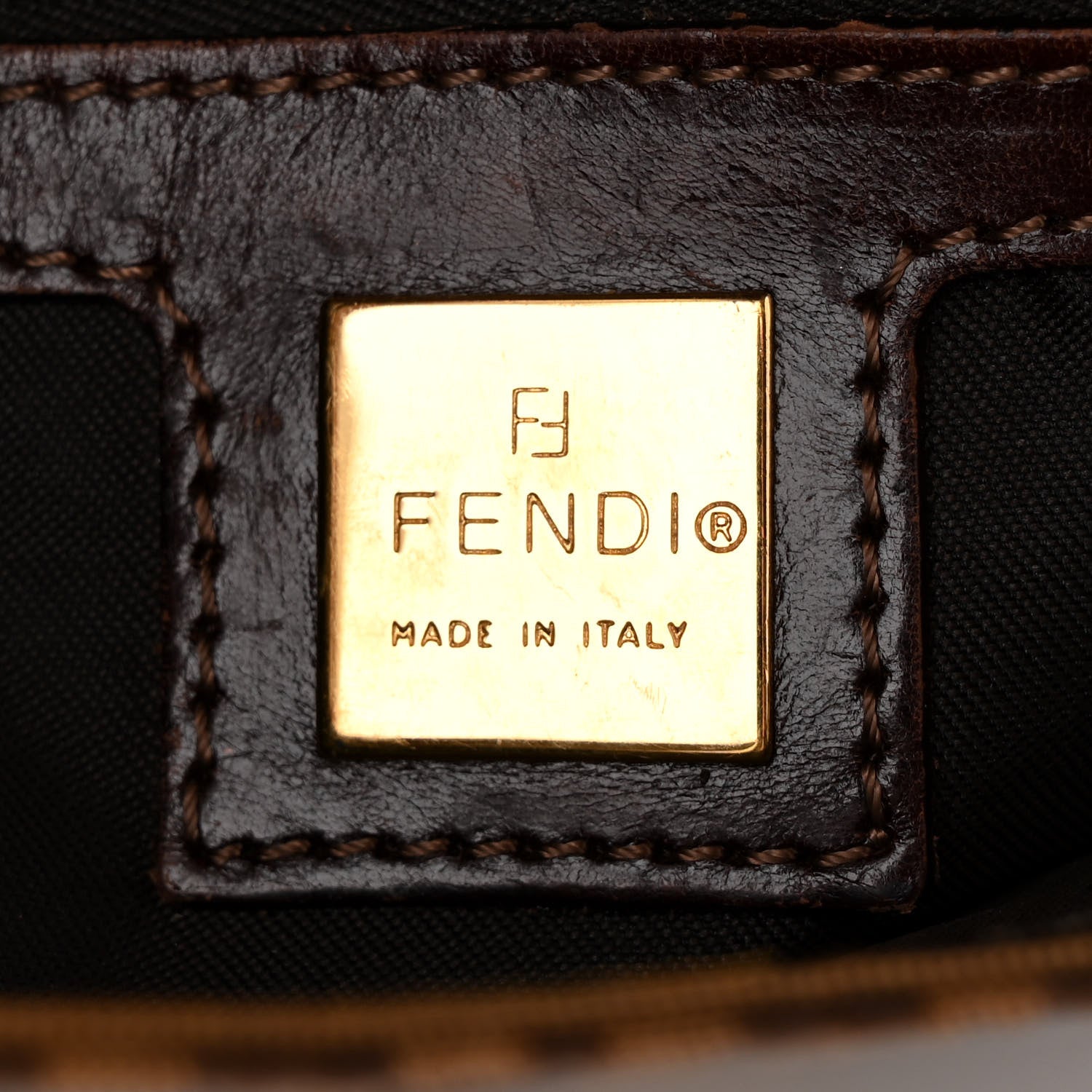 Fendi Vinyl Zucchino Baguette Tobacco 6 of 11