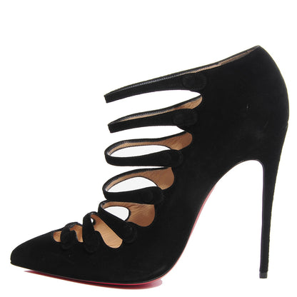 Christian Louboutin Suede Viennana 120 Strappy Booties 40 Black 1 of 7