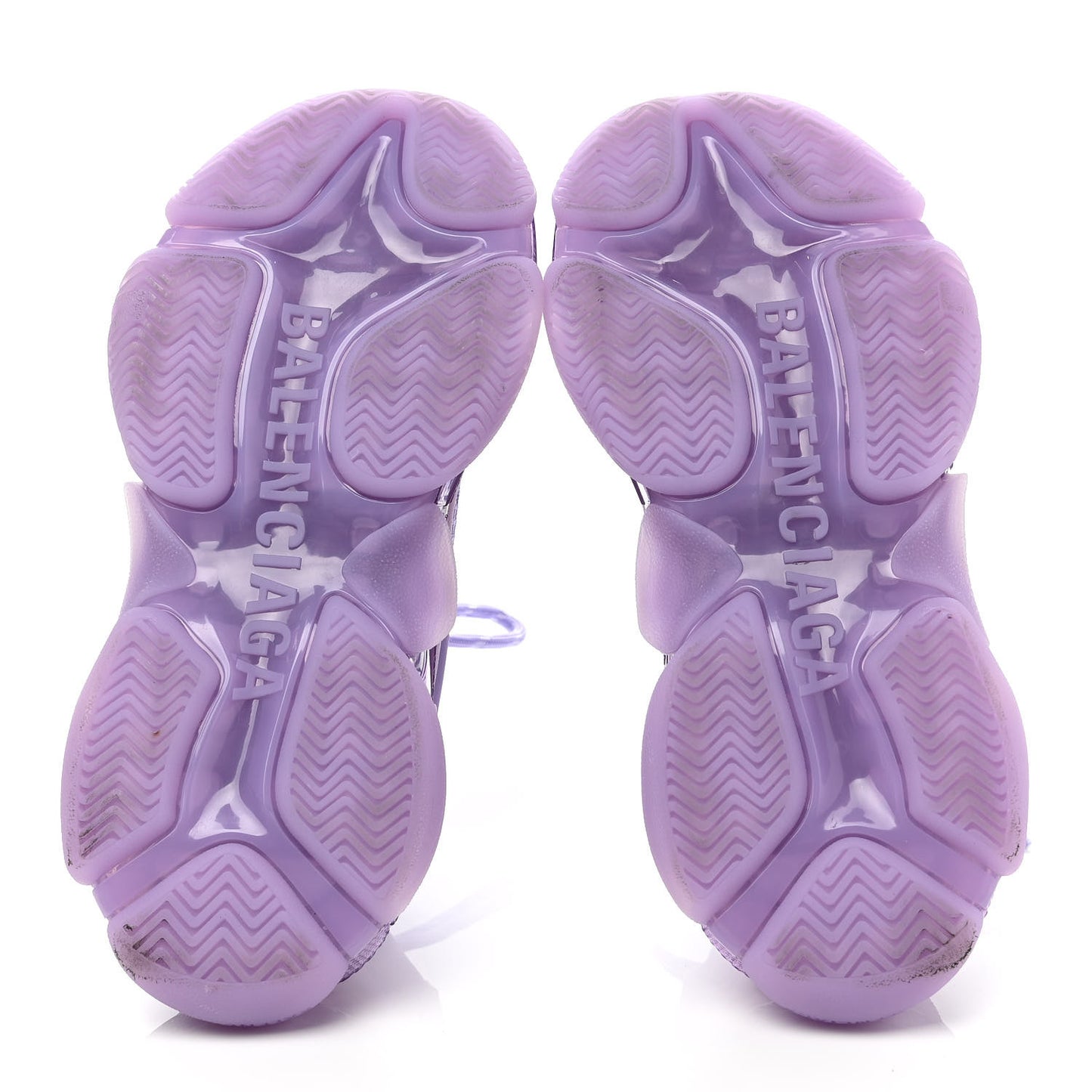 Fabric Mesh Clear Sole Womens Triple S Sneakers 36 Light Lilac White