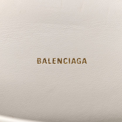 Balenciaga Shiny Calfskin Crocodile Embossed Hourglass Top Handle Bag XS White 6 of 12