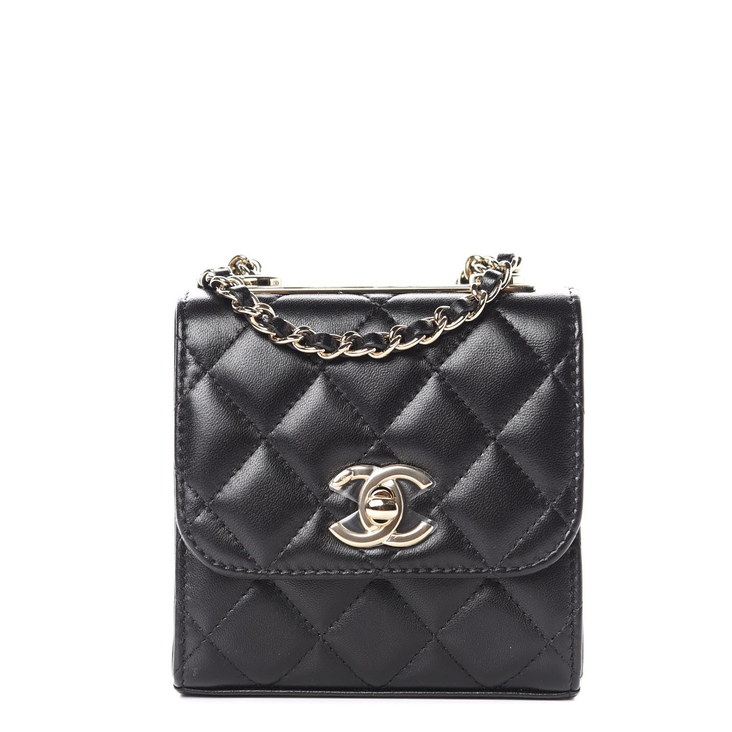 Chanel Lambskin Quilted Mini Trendy CC Chain Wallet Black 1 of 10