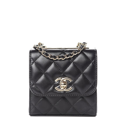 Chanel Lambskin Quilted Mini Trendy CC Chain Wallet Black 1 of 10