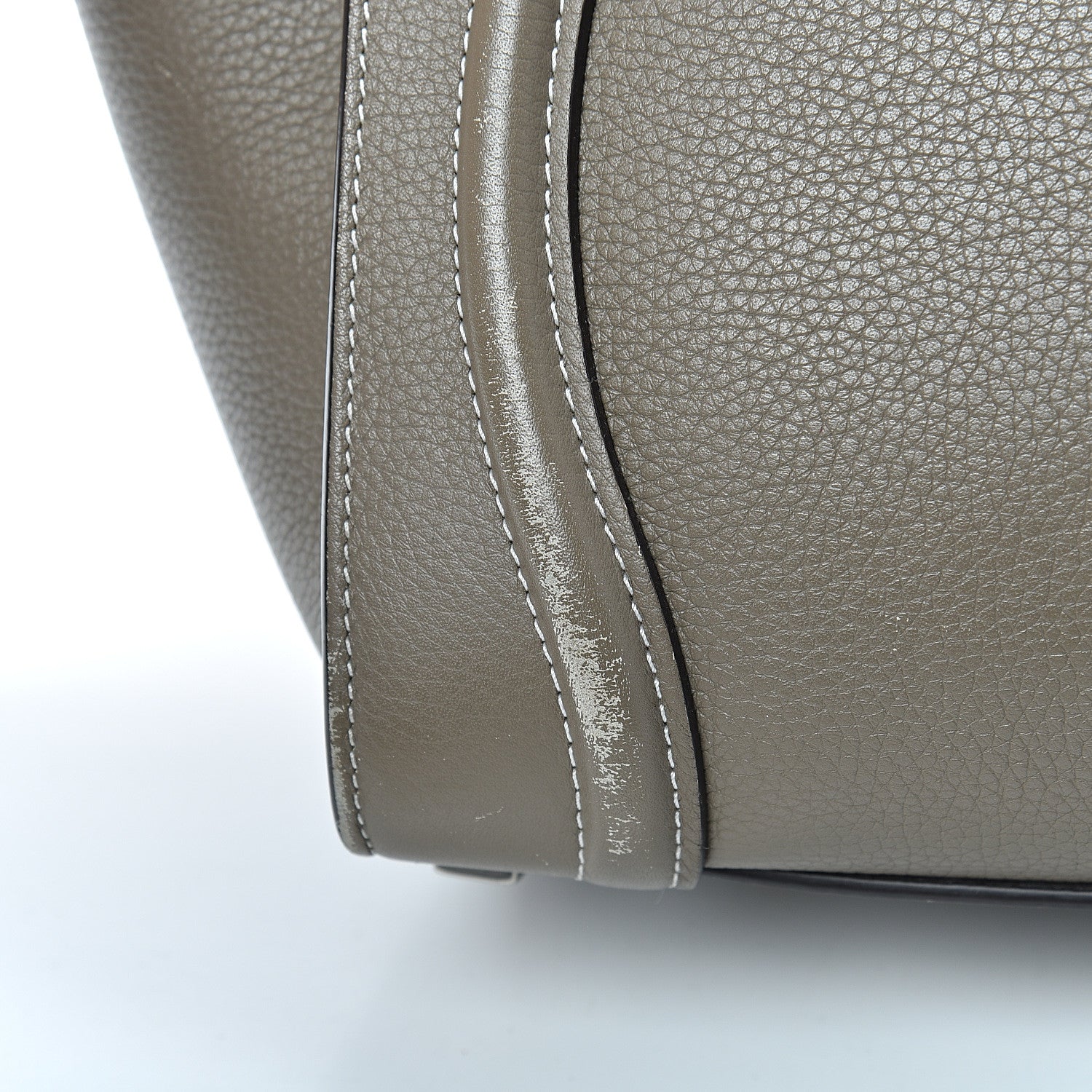 Celine Drummed Calfskin Micro Luggage Souris 16 of 25