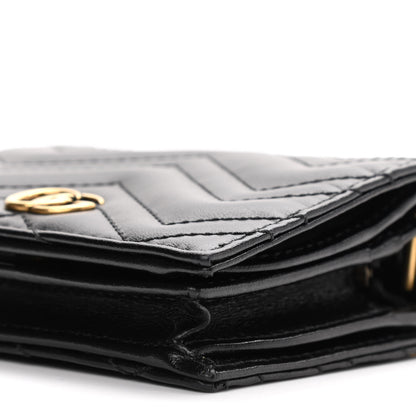 Gucci Calfskin Matelasse GG Marmont Mini Wallet On Chain Black 10 of 11