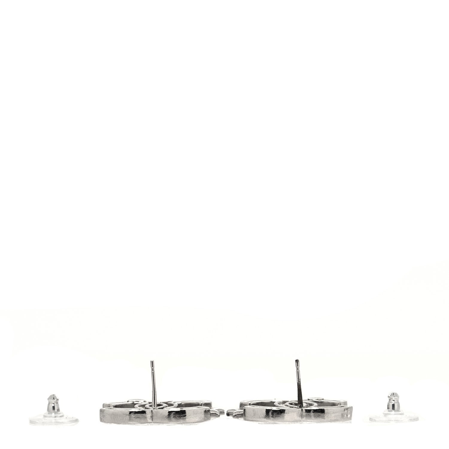 Chanel Crystal CC Starfall Earrings Silver 3 of 5