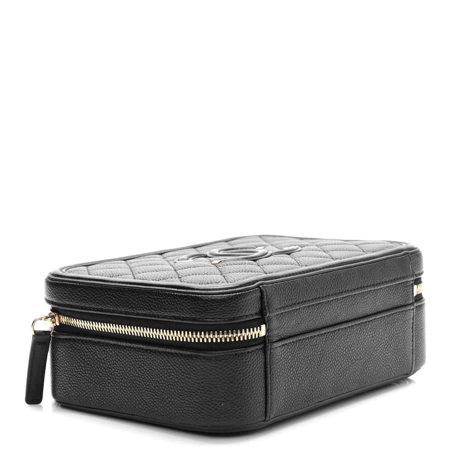 Chanel Caviar Quilted Medium CC Filigree Vanity Case Black 4 of 12