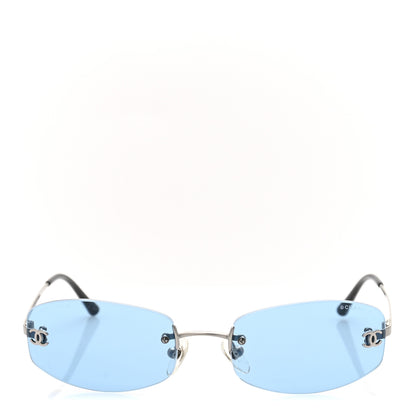 Chanel Metal Frameless Sunglasses 4002 Blue 2 of 8