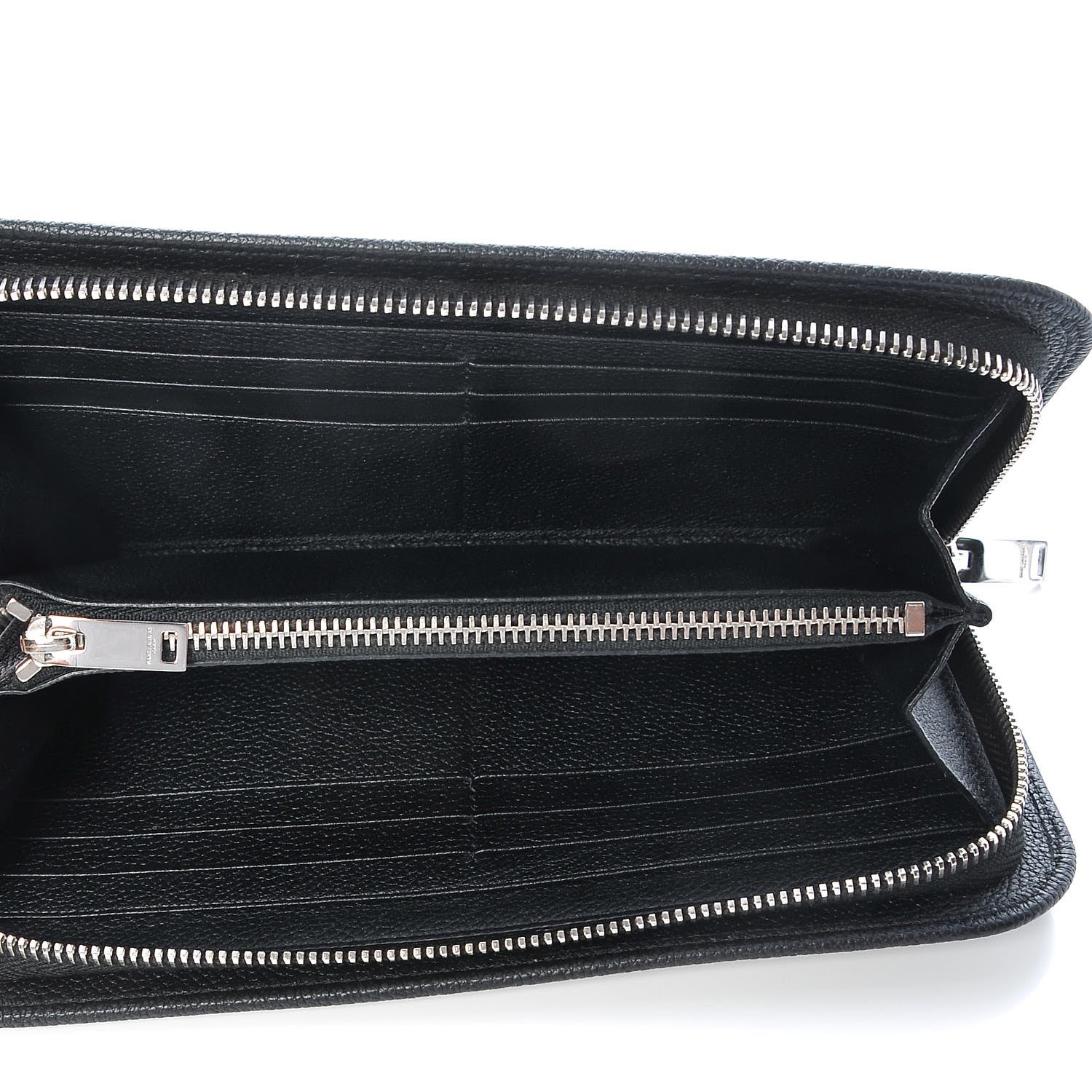 Saint Laurent Grained Calfskin Classic Zip Around Continental Wallet Black 5 of 7