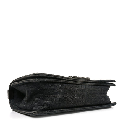 Chanel Denim Quilted Medium Boy Flap Black 4 of 10