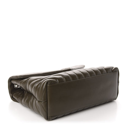 Saint Laurent Calfskin Y Quilted Monogram Medium Loulou Chain Satchel Kaki Fonce 3 of 14