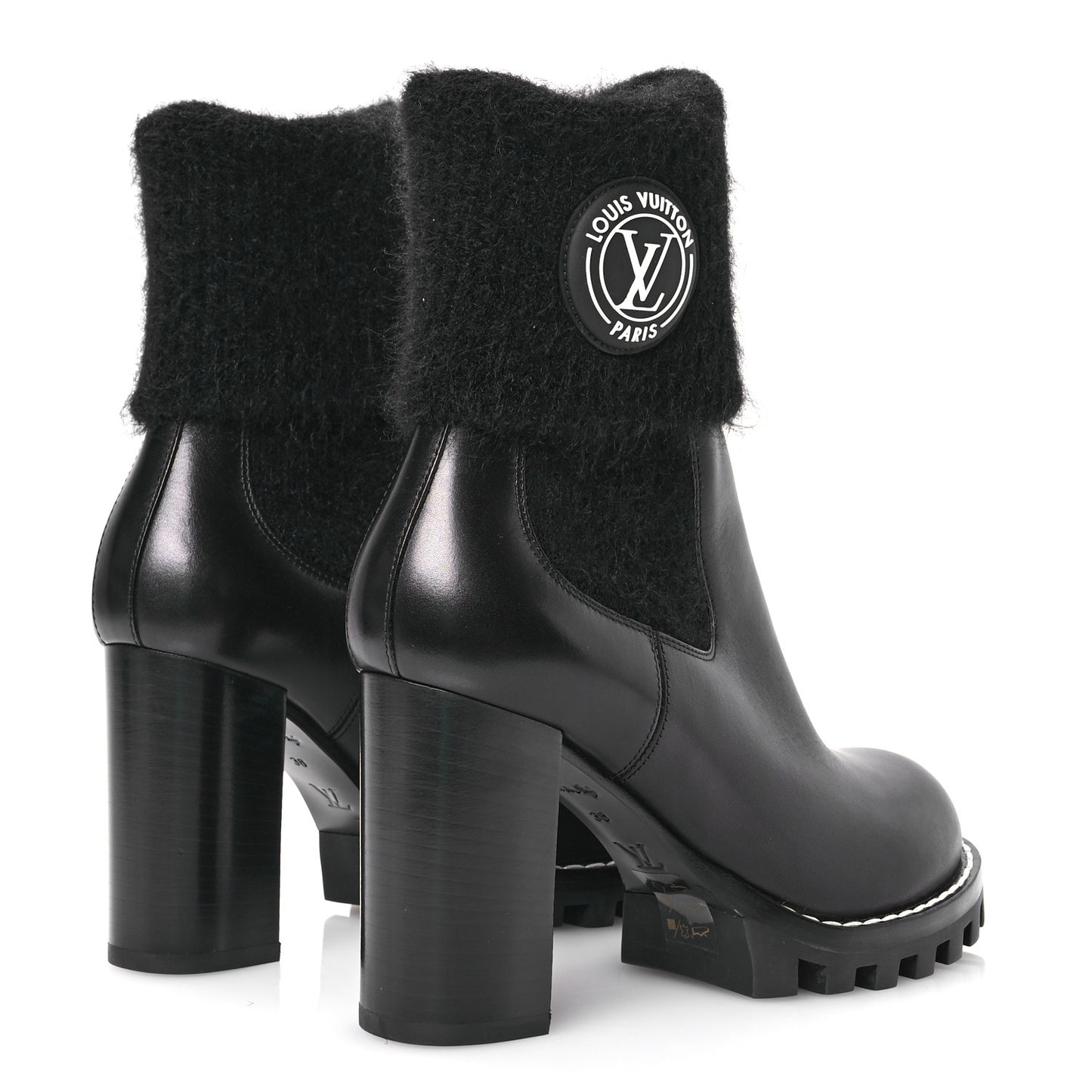 Calfskin Beaubourg Cuff Ankle Boots 38 Black