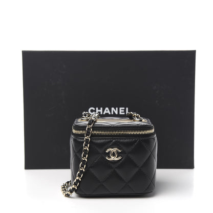 Chanel Lambskin Quilted Trendy Mini Vanity Case With Chain Black 9 of 9