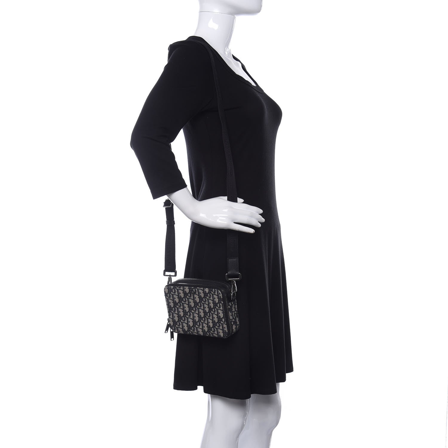 Christian Dior Oblique Pouch Navy Blue 2 of 10