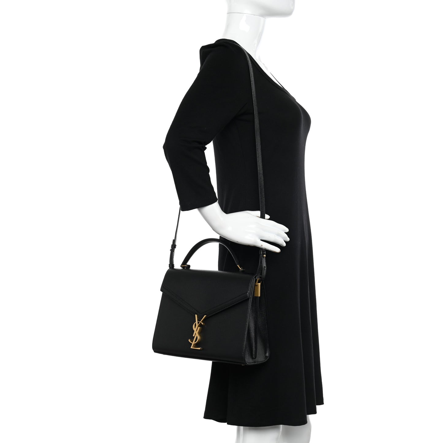 Grain de Poudre Medium Classic Monogram Cassandra Top Handle Black