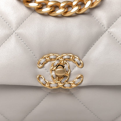 Chanel Lambskin Quilted Medium Chanel 19 Flap Grey 10 of 11
