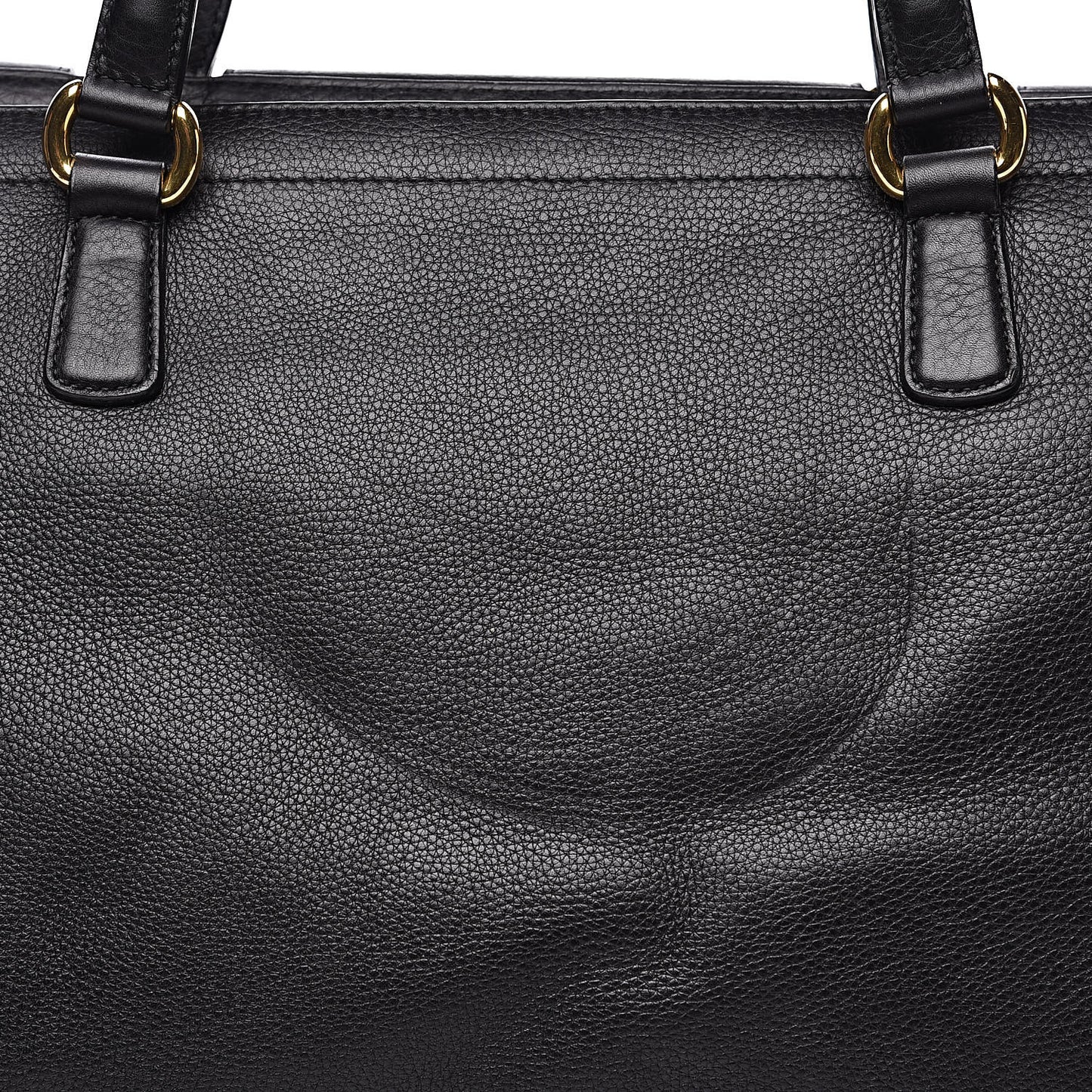 Pebbled Calfskin Medium 1973 Top Handle Satchel Black