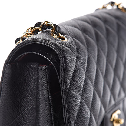Chanel Caviar Quilted Jumbo Double Flap Black 21 of 24