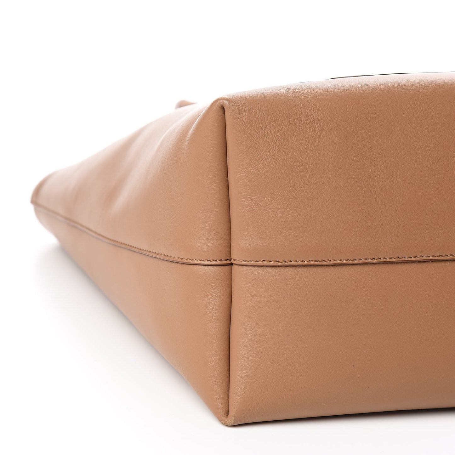 City Calfskin Shopping Tote Caramel Black