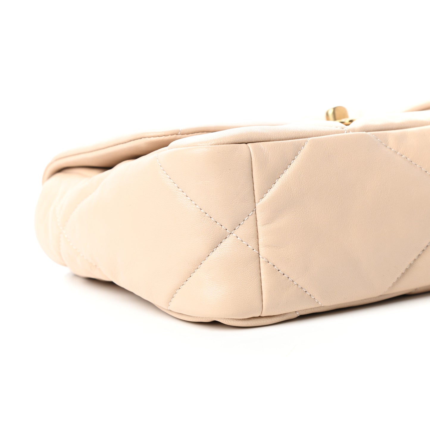 Lambskin Quilted Medium Chanel 19 Flap Beige