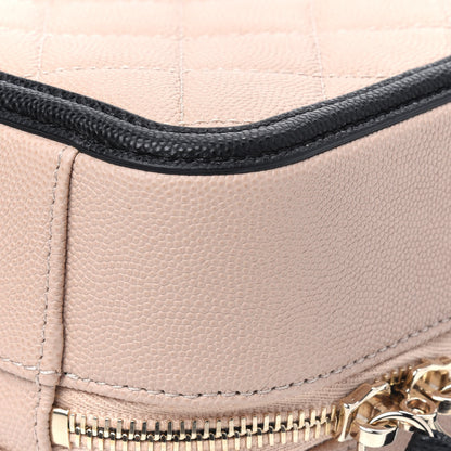 Chanel Caviar Quilted Medium CC Filigree Vanity Case Beige Black 21 of 28
