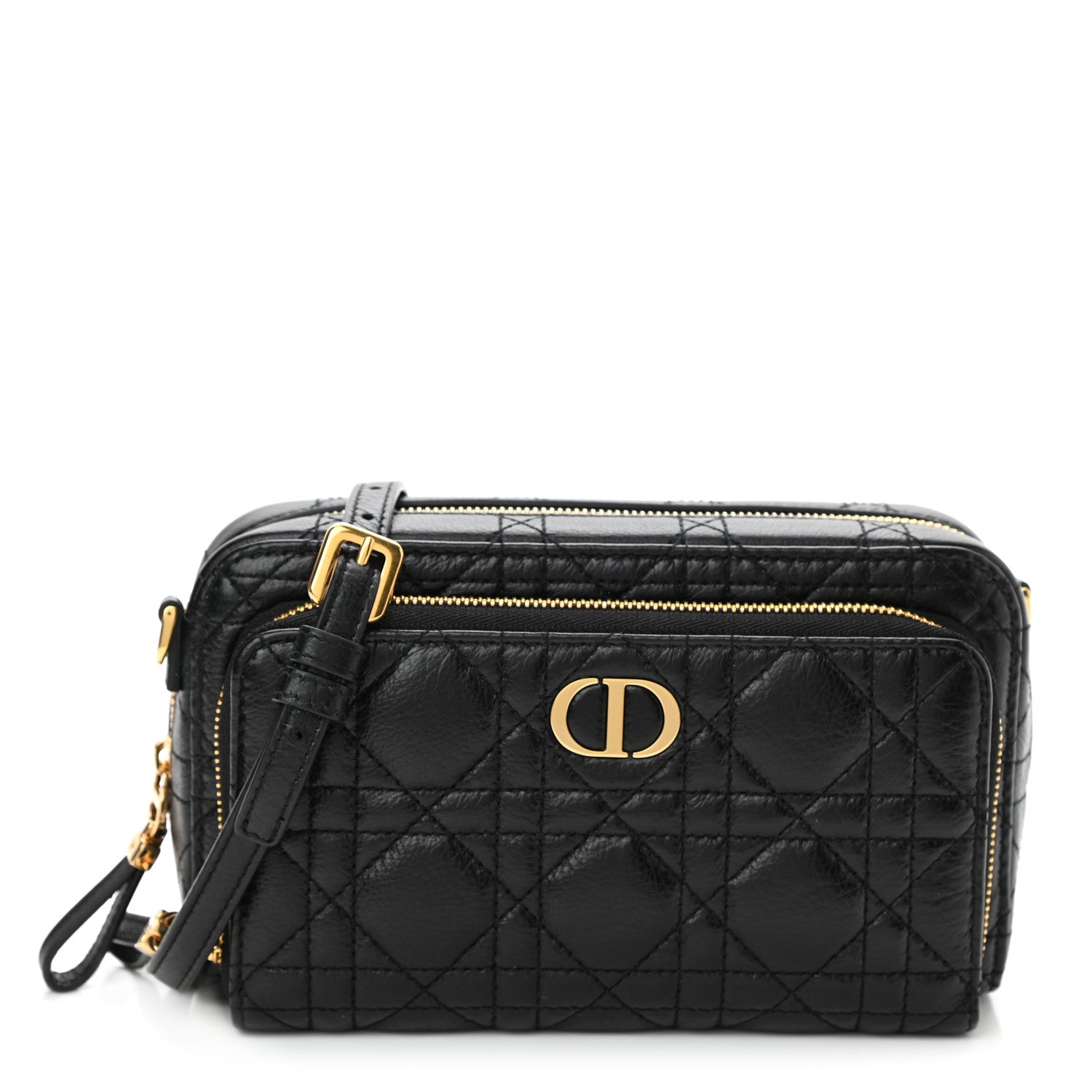 Christian Dior Supple Calfskin Caro Double Pouch Black 1 of 7