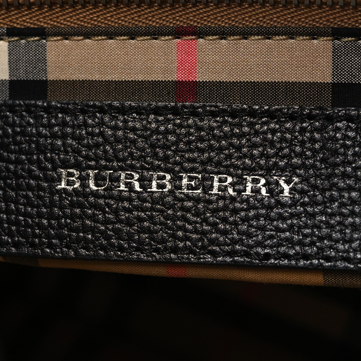 Burberry Derby Calfskin Medium Banner Tote Black 7 of 12