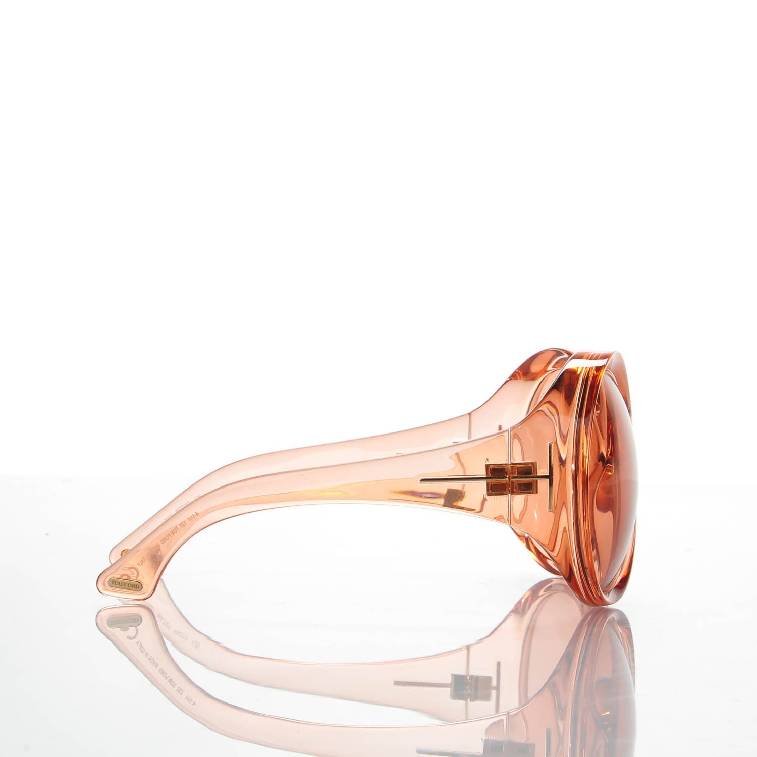 Tom Ford Ali Oversized Round Sunglasses TF0221 Peach Pink 5 of 8