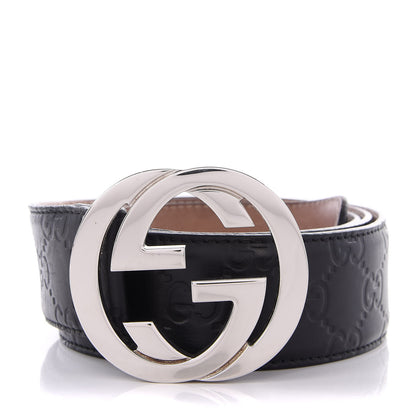 Gucci Guccissima Signature Interlocking G 40mm Belt 105 42 Black 1 of 5