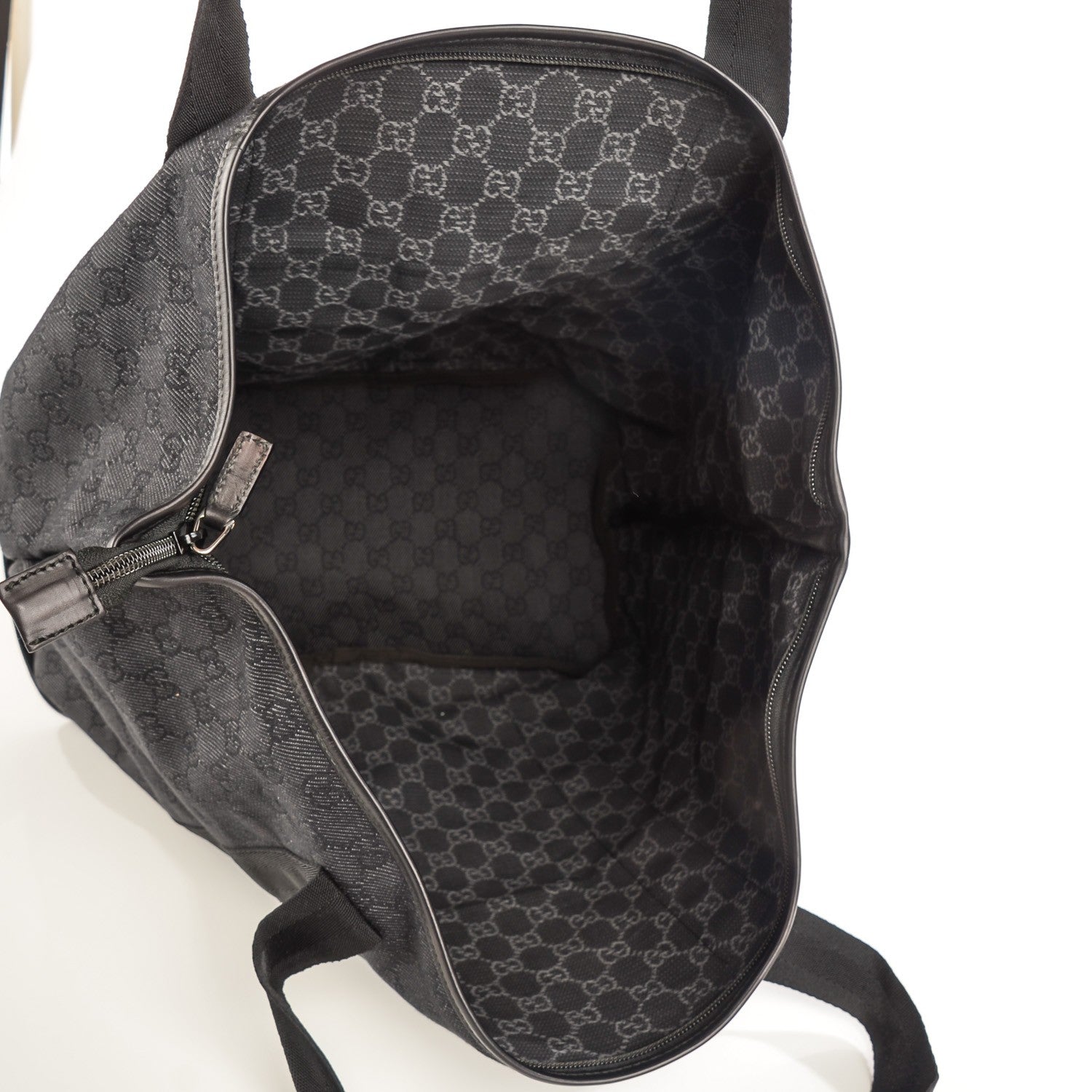 Gucci Denim Monogram Large Collapsible Travel Tote Black 5 of 8