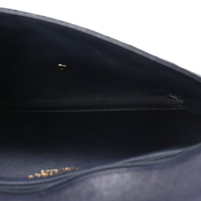Chanel Caviar Quilted Flap Clutch Navy 5 of 7