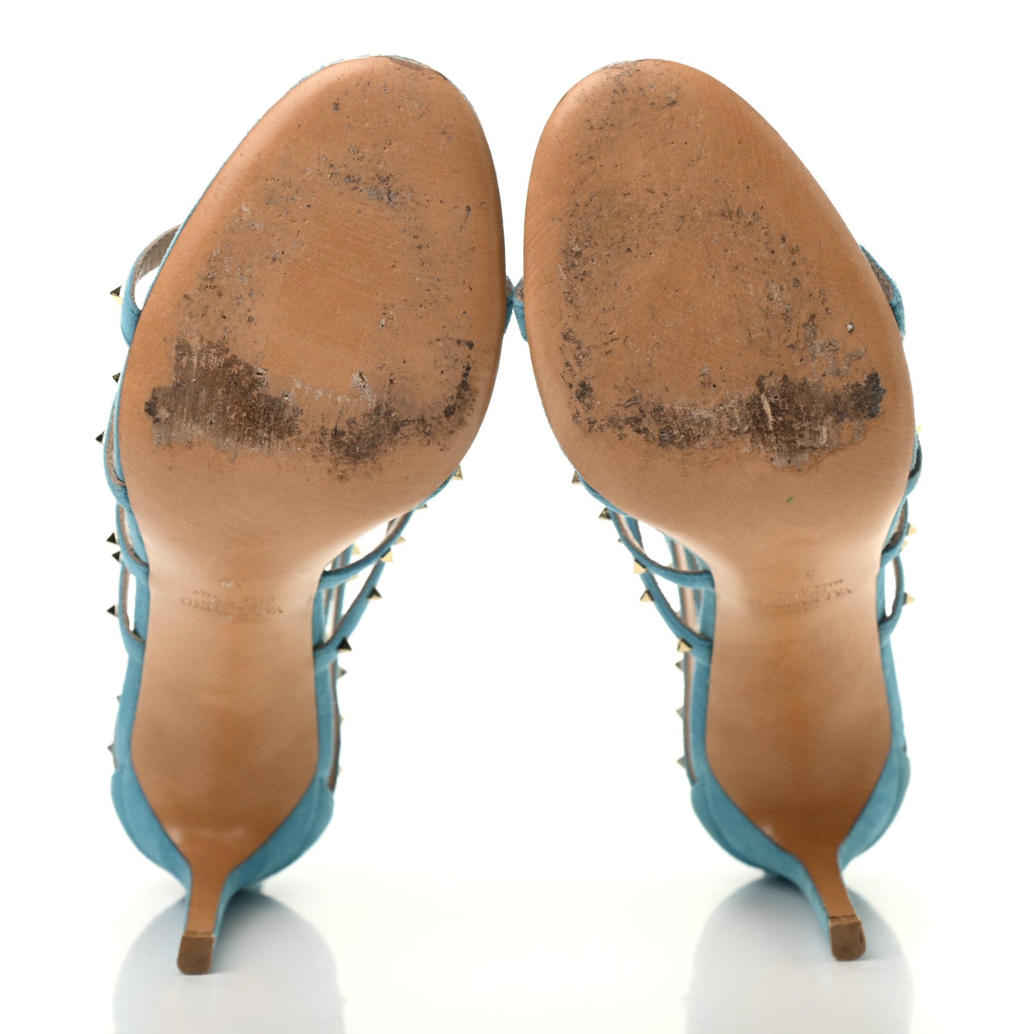 Valentino Garavani Suede Lovestud Caged 90mm Sandals 39 Cerulean 5 of 7