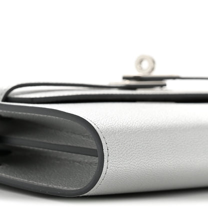 Hermes Metallic Chevre Chamkilight Kelly Wallet To Go Argent 8 of 10