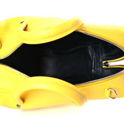Balenciaga Shiny Day Calfskin Logo S Triangle Duffle Jaune Black 5 of 10