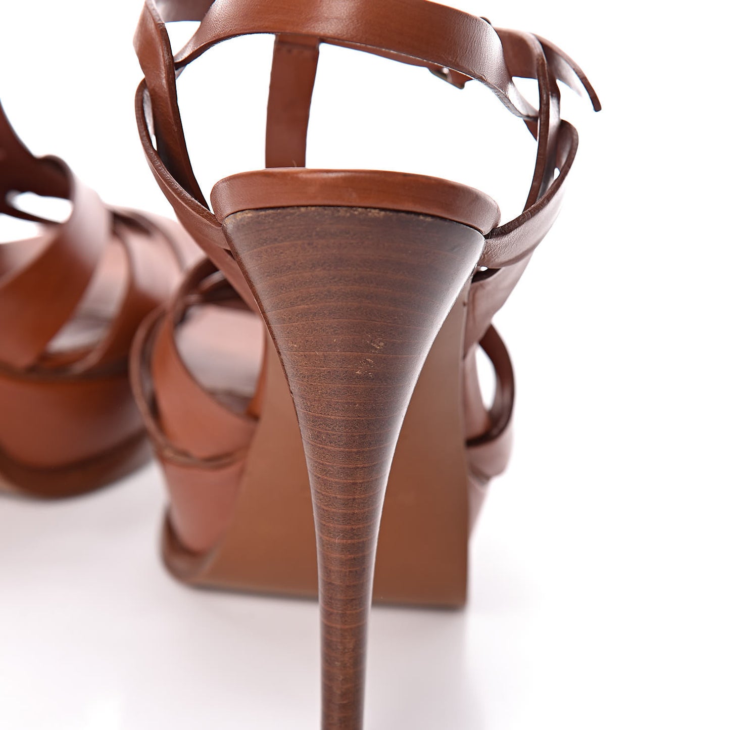 Calfskin Tribute 105 Platform Sandals 41 Dark Cuoio