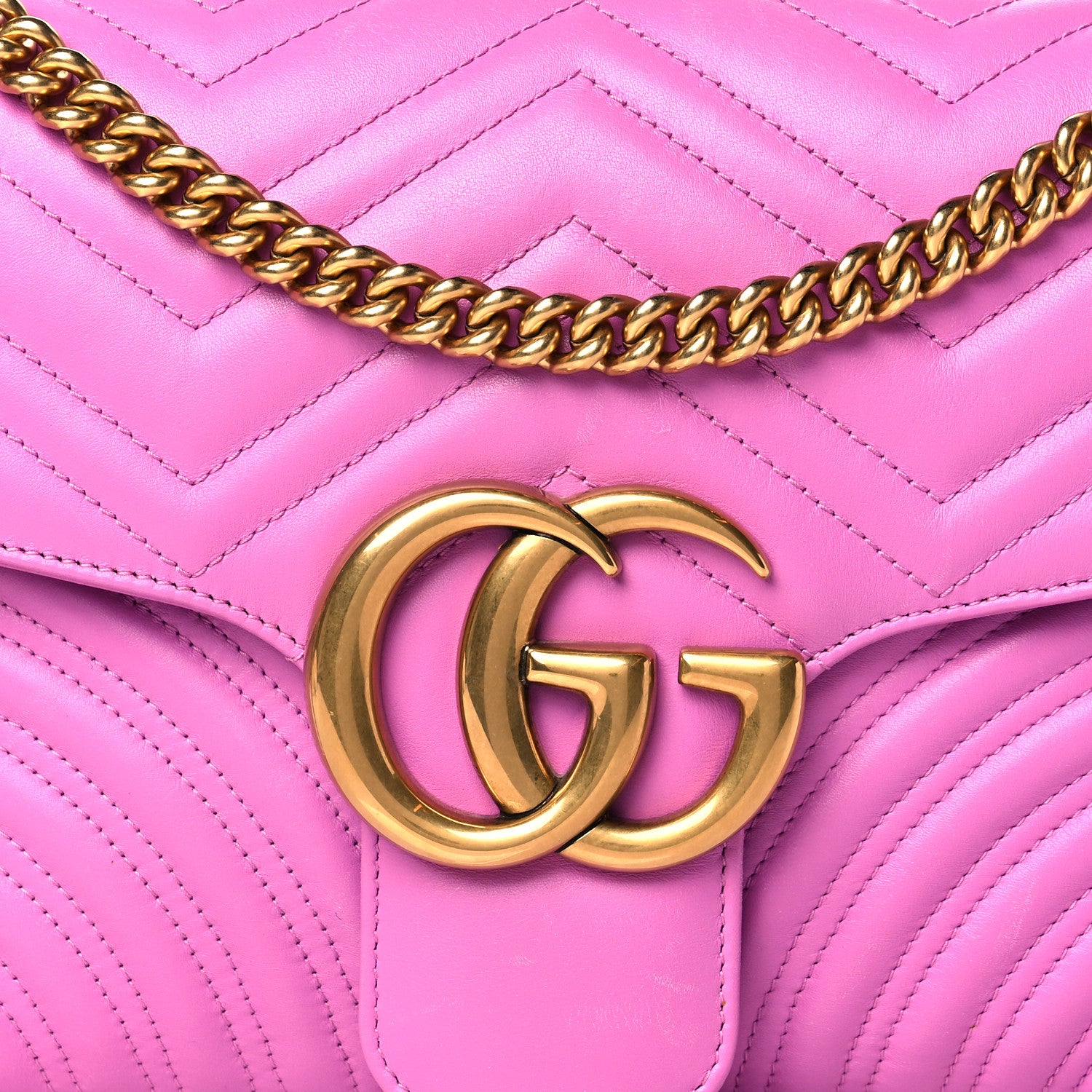 Gucci Calfskin Matelasse Medium GG Marmont Shoulder Bag Candy Mousse 9 of 11
