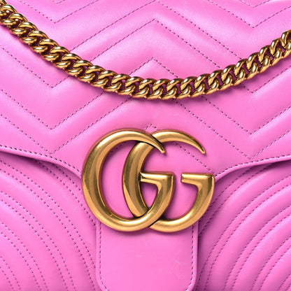 Gucci Calfskin Matelasse Medium GG Marmont Shoulder Bag Candy Mousse 9 of 11