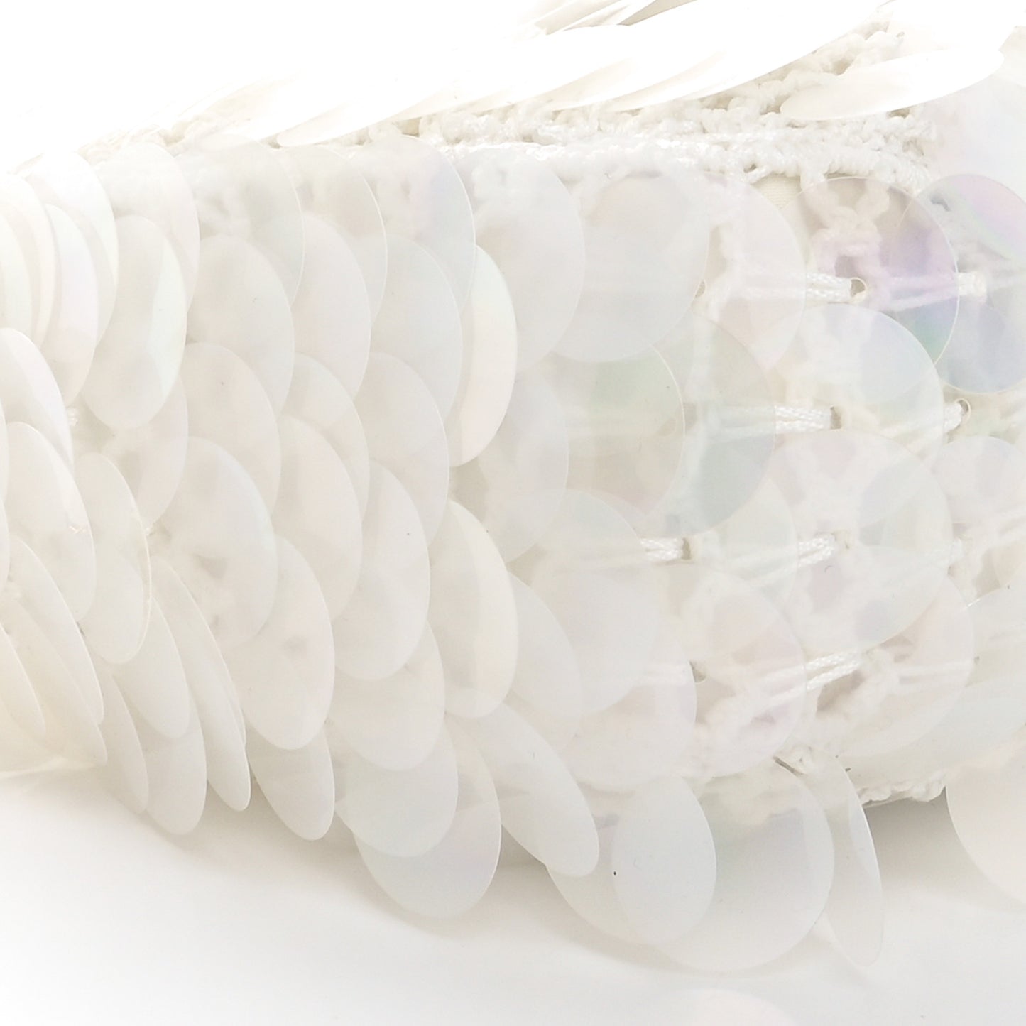 Sequin Crochet Mini Wander Hobo White