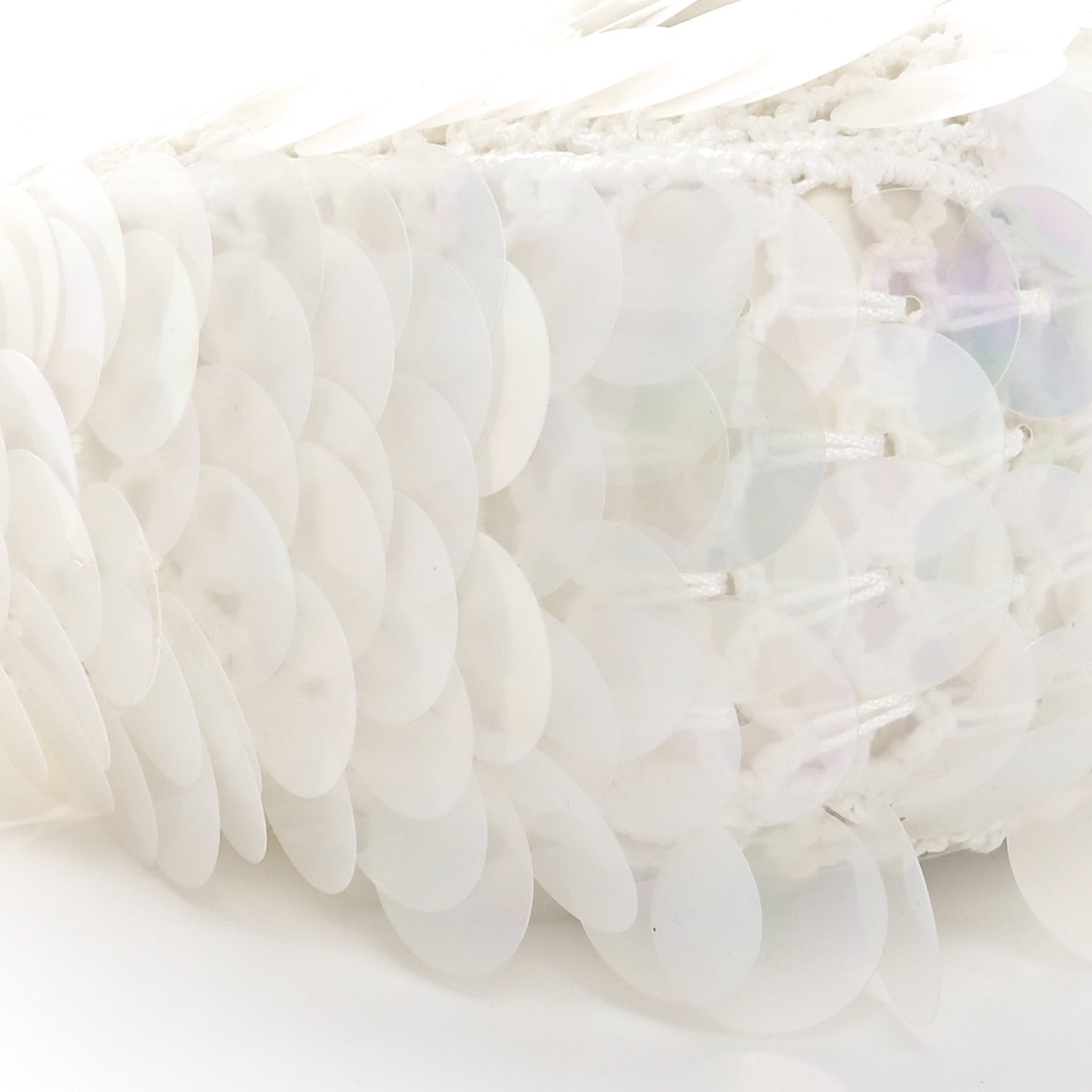 Miu Miu Sequin Crochet Mini Wander Hobo White 8 of 9