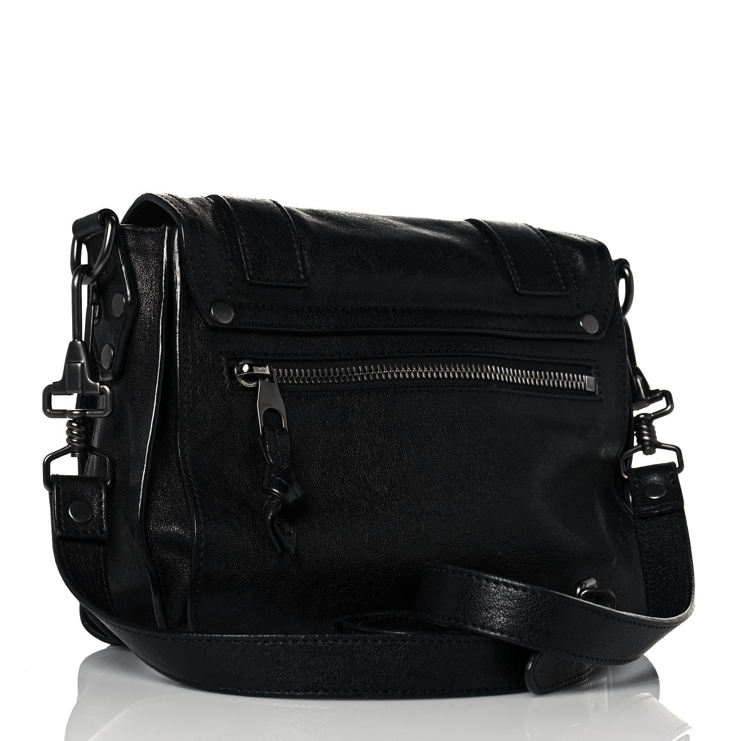 Proenza Schouler Lambskin Fringe PS1 Crossbody Pouch Black 3 of 14