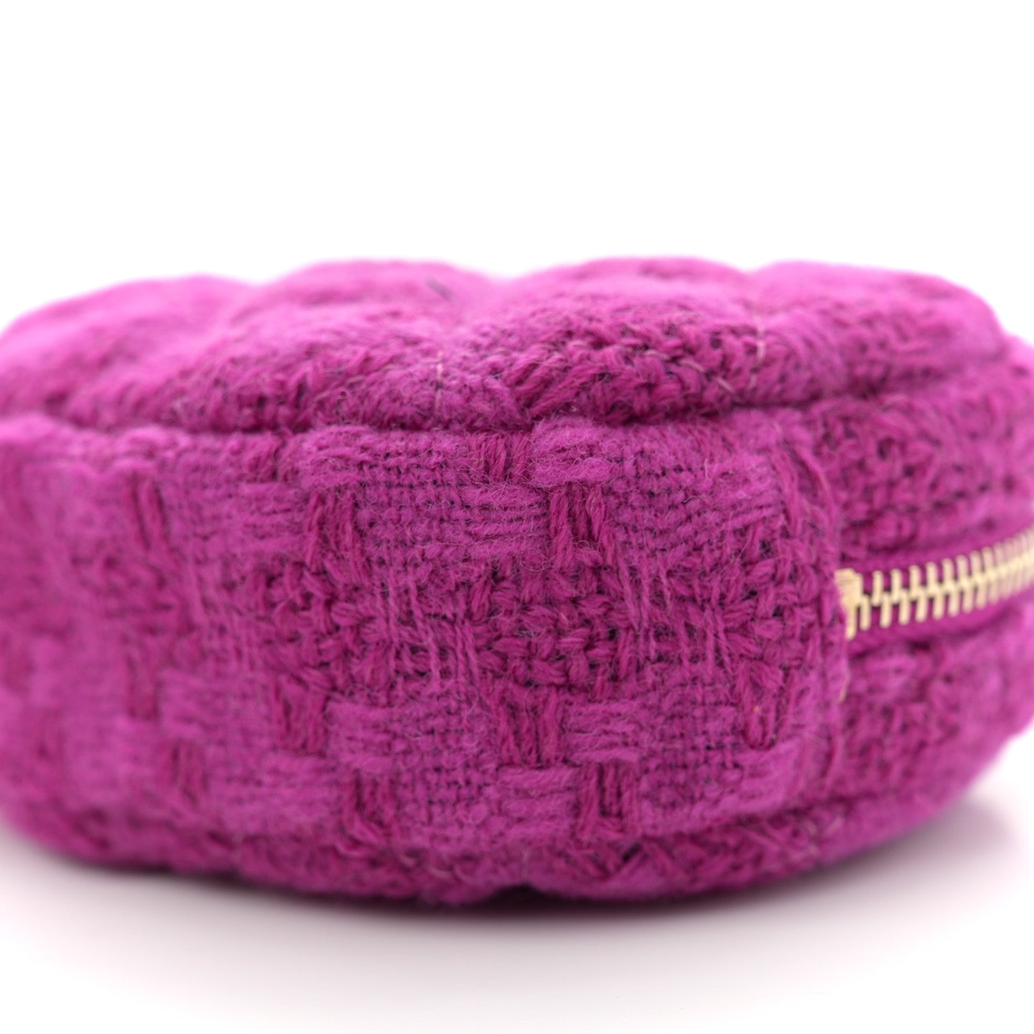 Chanel Tweed Lambskin Quilted Waist Bag With Coin Purse Fuchsia 14 of 15
