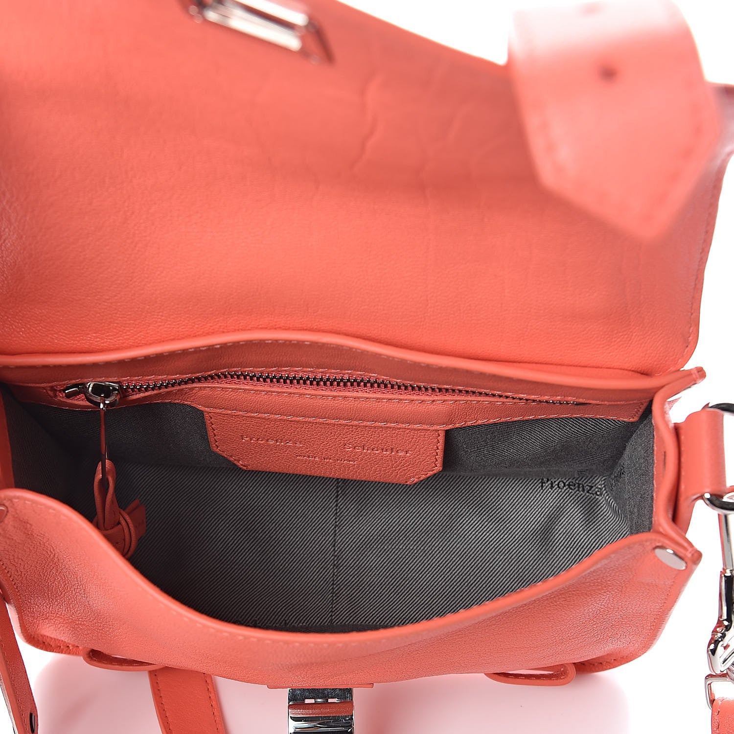 Proenza Schouler Lambskin PS1 Mini Pouch Messenger Bag Neon Coral 6 of 9