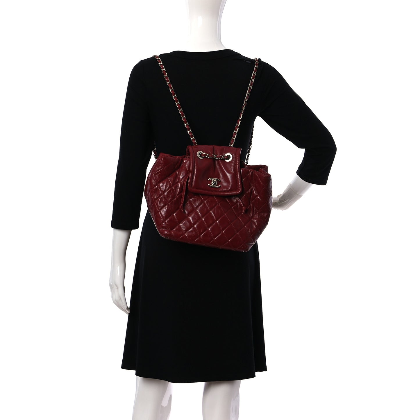 Lambskin Quilted Beijing Backpack Red