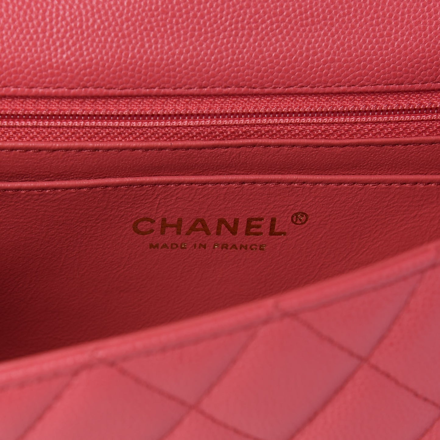 Caviar Quilted Mini Rectangular Flap Dark Pink