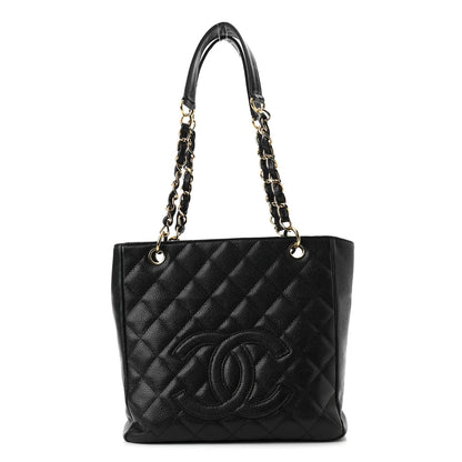 Chanel Caviar Quilted Petit Shopping Tote PST Black 1 of 10