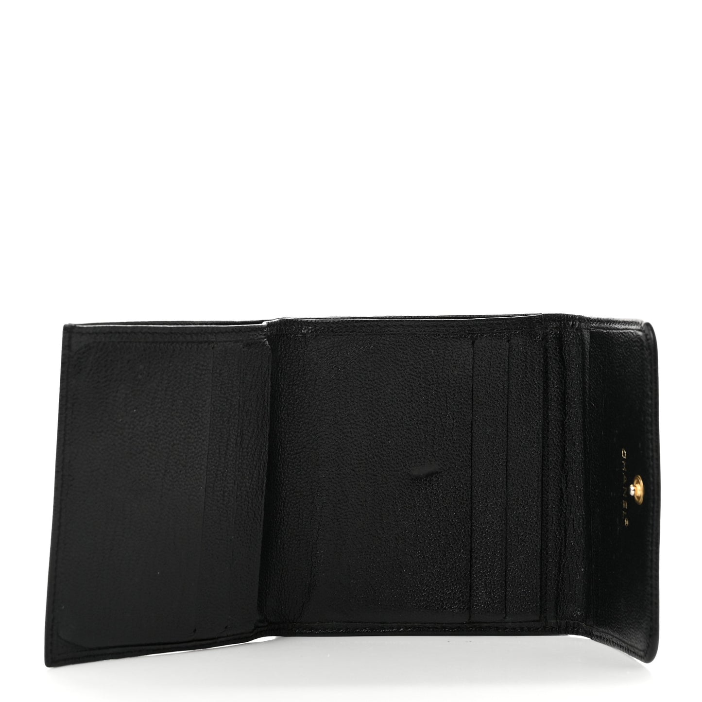 Goatskin Compact Double Sided Wallet Black