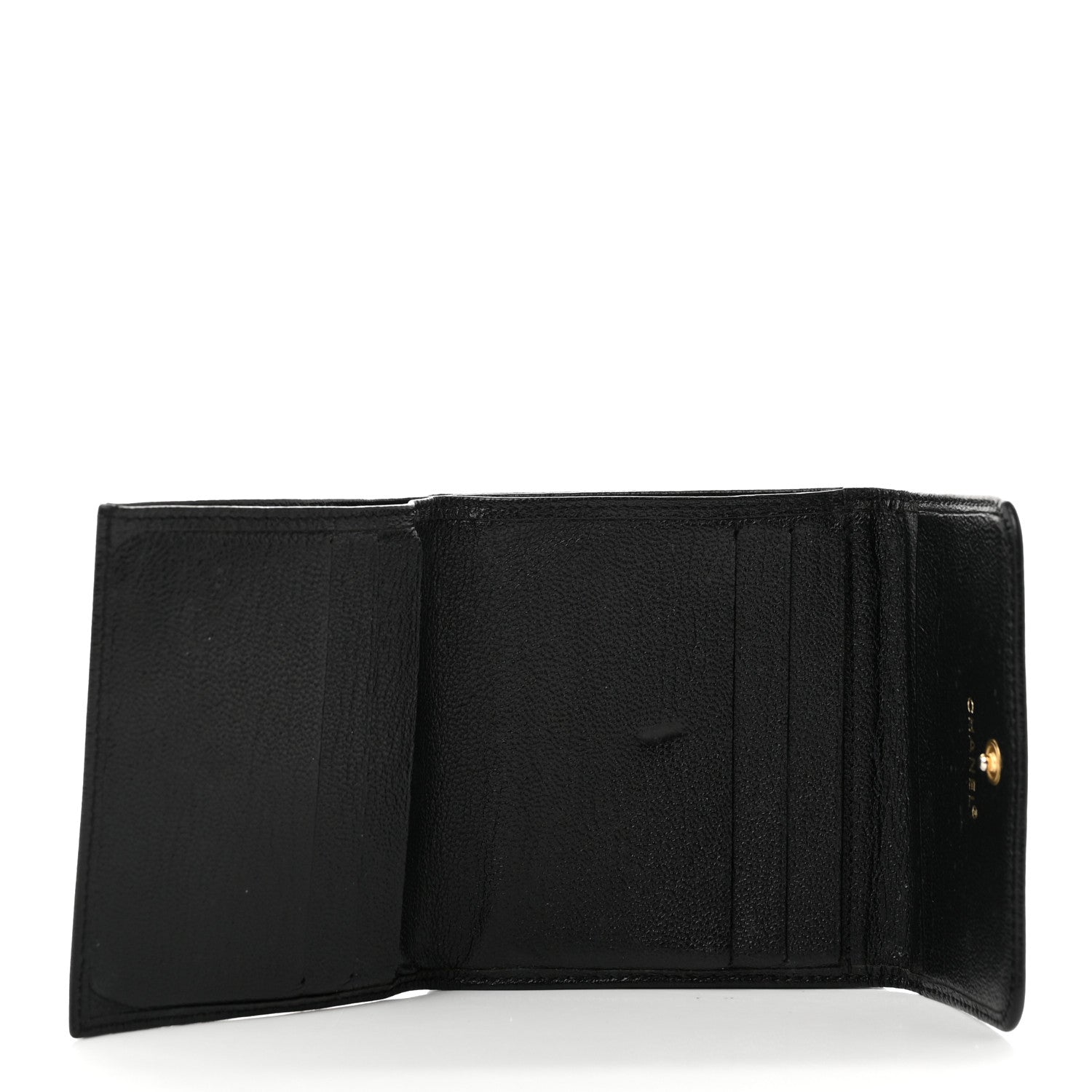 Chanel Goatskin Compact Double Sided Wallet Black 8 of 9
