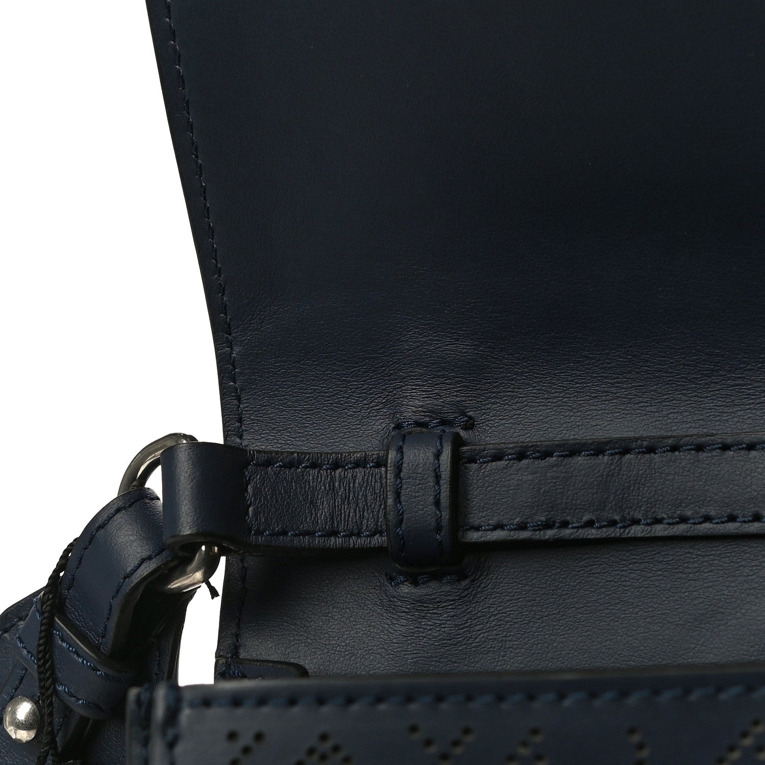 Burberry Calfskin Perforated Small Macken Crossbody Bag Regency Blue 10 of 16