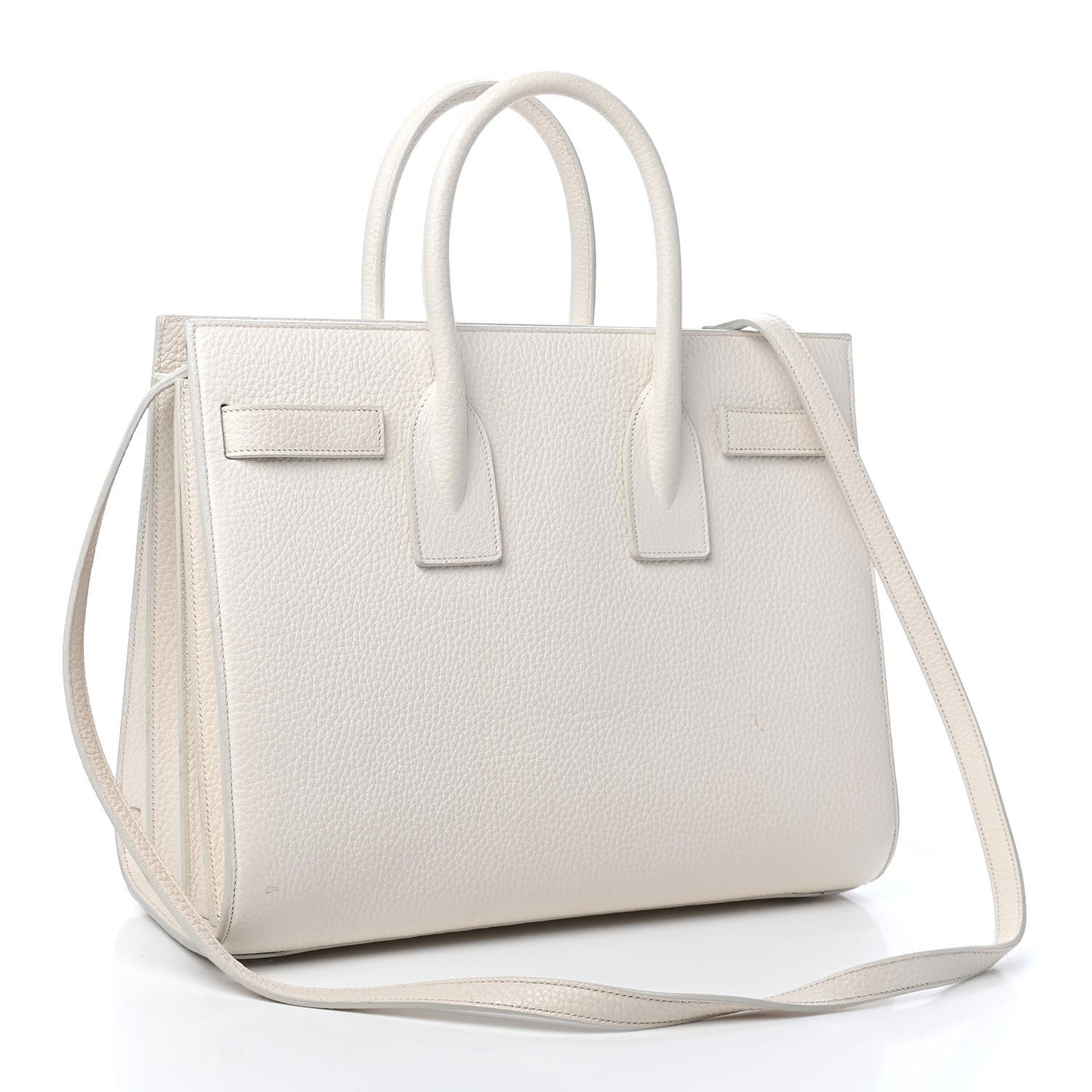 Grained Calfskin Small Sac De Jour Dove White